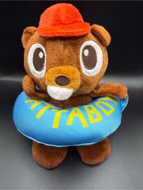 Bark Attaboy Camp Bucky Beaver Plush Dog Toy